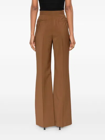 Fendi Wool Mohair Pants In Brown
