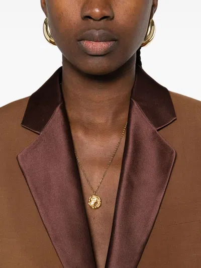 Fendi Wool Single-breasted Jacket Featuring Flap Pockets In Brown
