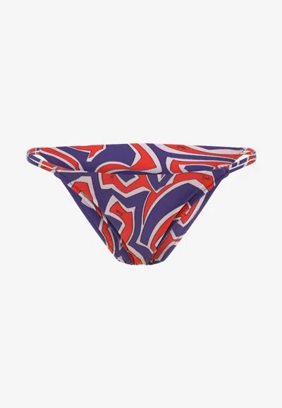 Pucci Stylish Low-rise Bikini Bottom With Bold Print In Multi