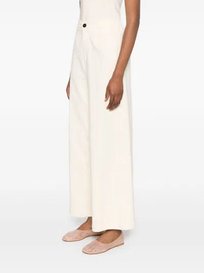 Forte Forte Women Cotton High-waisted Trousers In Neutral