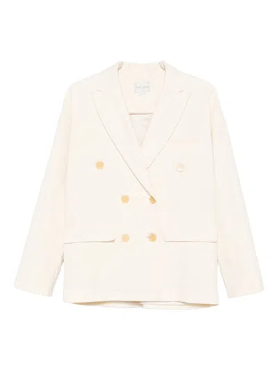 Forte Forte Double-breasted Tailored Jacket Featuring Flap Pockets In Multi