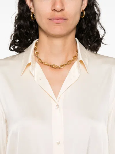 Forte Forte Essential Heavy Stretch Silk Satin Shirt In White