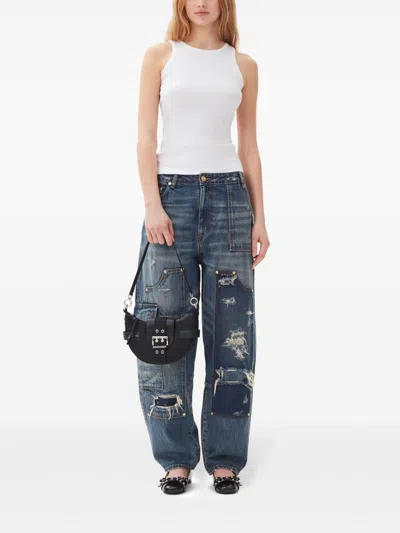 Ganni Our Legacy White Merino Wool Sweater In Black