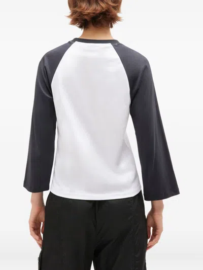 Ganni T-shirt In Cotone Bicolor  Donna In Multi