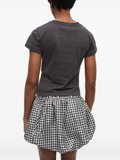 Ganni T-shirt In Cotone Ardesia   Donna In Black