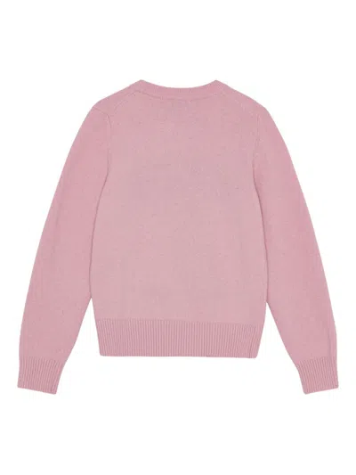 Ganni Poodle Pink Crewneck Jumper In Pink