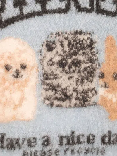 Ganni Maglione In Misto Alpaca Azzurro  Donna In Blue