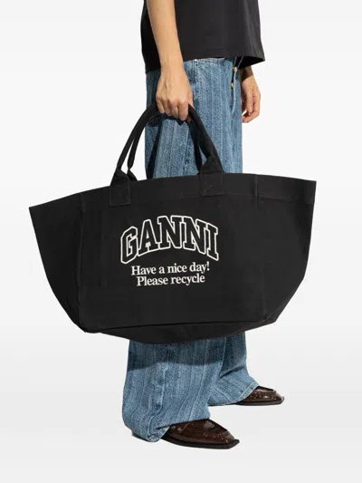 Ganni Women Recycled Cotton Xxl Tote Bag In Multi