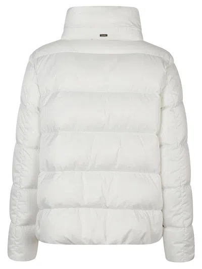 Herno Quilted Cape Jacket High Collar In White