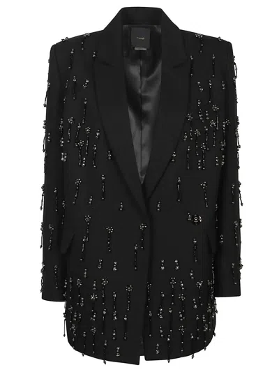 Pinko Blazer With Crystals And Pearls In Black