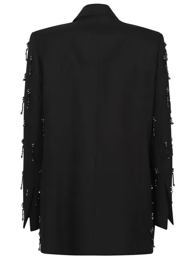 Pinko Blazer With Crystals And Pearls In Black