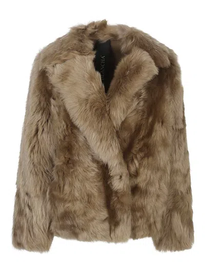 Blancha Brown Fur Jacket In Brown