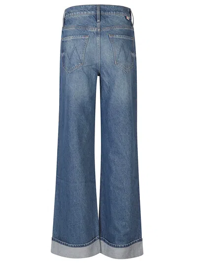 Mother Cuffed Denim Jeans In Blue
