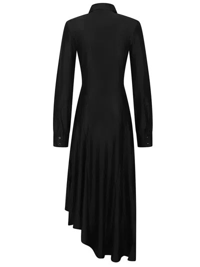 Rabanne Stretch Viscose Draped Midi Dress In Black
