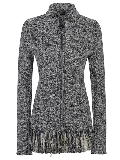 Rabanne Full-zip Cotton Cardigan In Blue