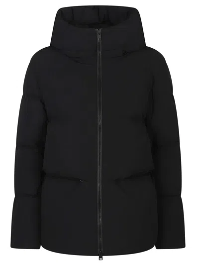 Woolrich Cloud Down Jacket In Stretch Nylon With A Matte Finish In Black