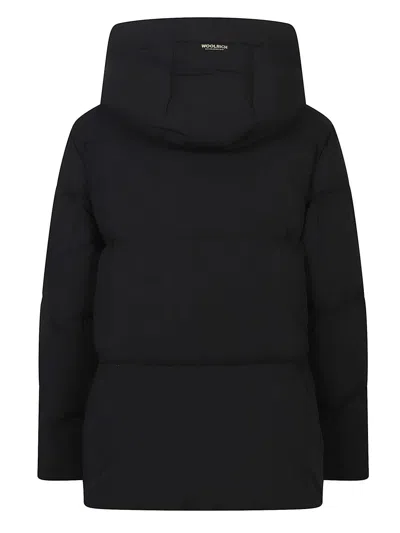 Woolrich Cloud Down Jacket In Stretch Nylon With A Matte Finish In Black