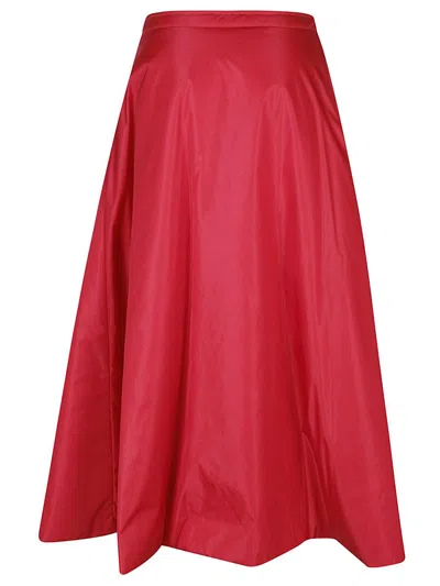 Add Nylon Bright Super Nova Long Skirt In Red
