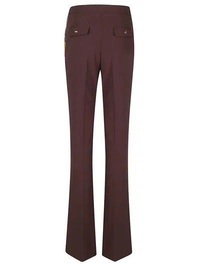 Elisabetta Franchi Tailored Straight Leg Trousers With Minimalist Design In Burgundy