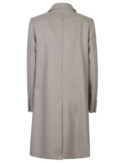 Fay Double-breasted Coat With Hook In Gray