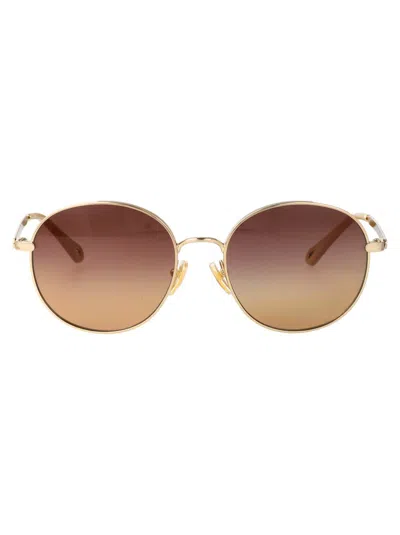 Chloé Chloe Geometrical Sunglasses Ch0325 S 004 In Brown