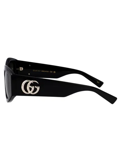 Gucci Black-black-grey Recycled Acetate Sunglasses In Black