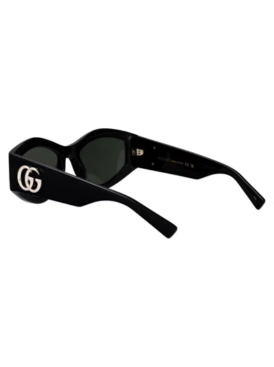 Gucci Black-black-grey Recycled Acetate Sunglasses In Black
