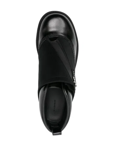 Givenchy Leather Workboot Slip On Sneakers With Chunky Sole In Black