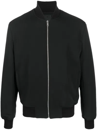 Givenchy Wool Bomber Jacket With Ribbed Cuffs In Black