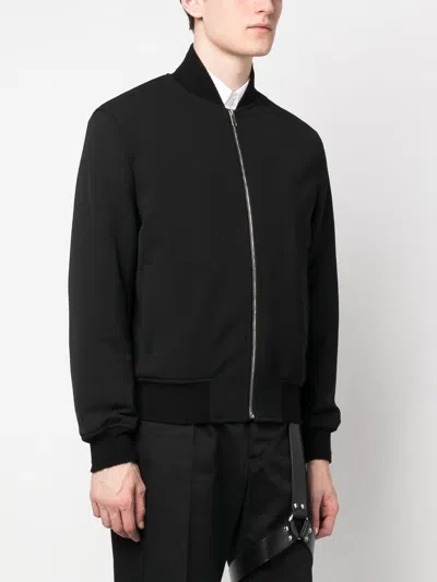 Givenchy Wool Bomber Jacket With Ribbed Cuffs In Black