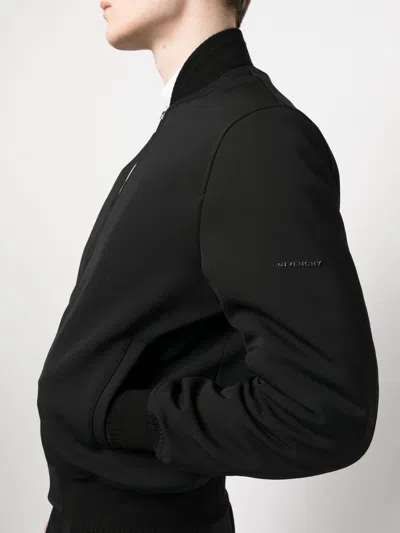 Givenchy Wool Bomber Jacket With Ribbed Cuffs In Black