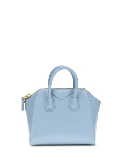 Givenchy Antigona Mini Top-handle Bag In Patent Leather In Blue