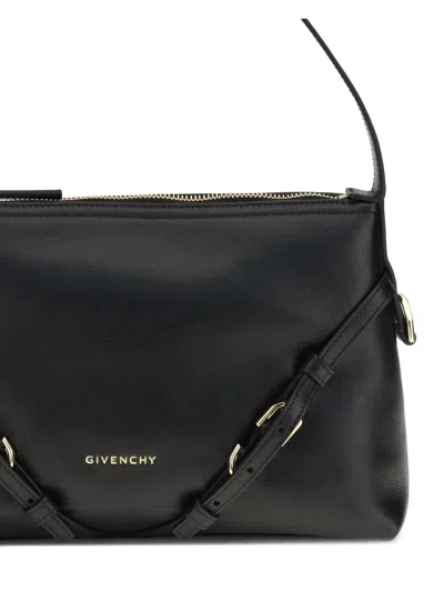 Givenchy Voyou Mini Shoulder Bag In Shiny Leather In Black