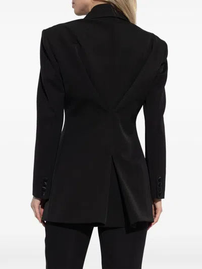 Givenchy Double-breasted Blazer With Pleated Back In Black