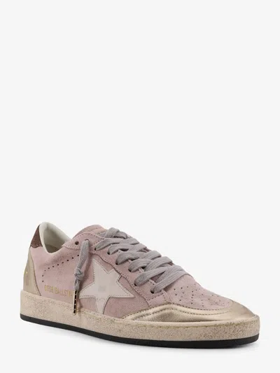 Golden Goose Ballstar Suede Upper Toe Tongue Heel And Spur Leather Star Sneakers Multicolor In Pink