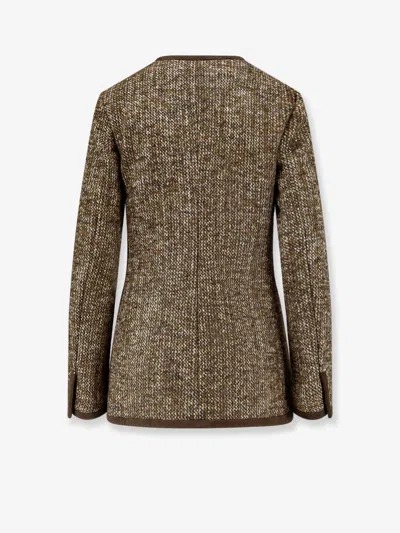 Golden Goose Coffee-colored Wool Tweed Jacket In Brown