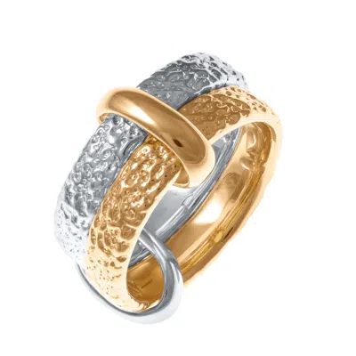 Lucy Quartermaine Multi Finish Double Hula Joined Ring In Multi