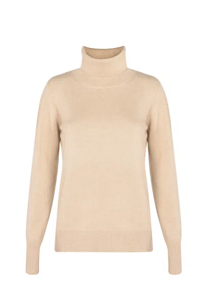Justlove Women's Neutrals Cashmere Classic Turtleneck Organic Beige In Neutral