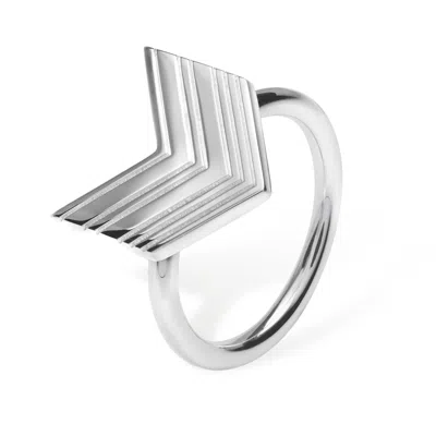 Lucy Quartermaine Women's Silver Art Deco Arrow Ring In Silver