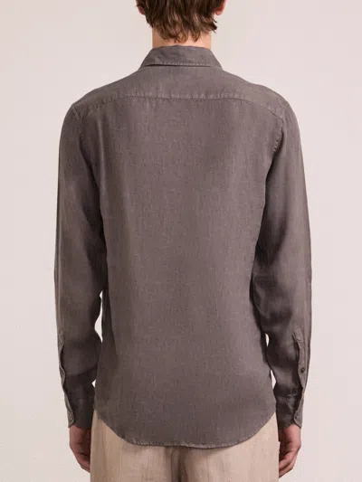 Frescobol Carioca Antonio Linen Shirt In Brown