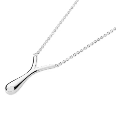 Lucy Quartermaine Women's Sterling Silver V Drop Pendant In Metallic
