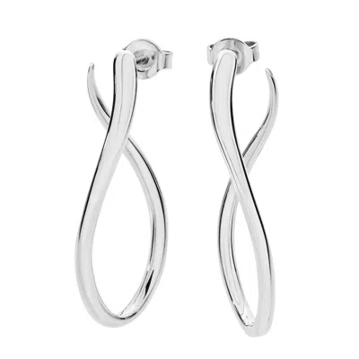 Lucy Quartermaine Melting Drop Hoops In Silver