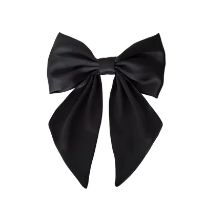 Sylki Women's Hair Bow Clip - Black In Black
