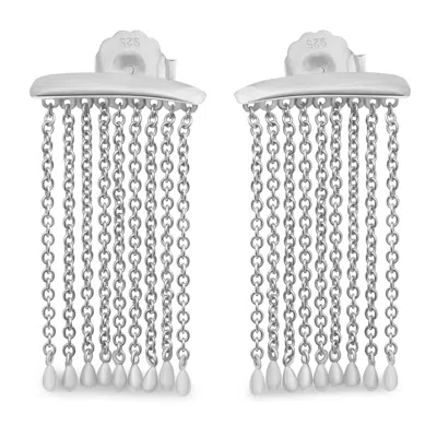 Lucy Quartermaine Waterfall Rain Earrings In Silver