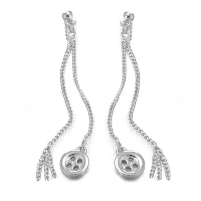 Lucy Quartermaine Women's Silver Button Interchangeable Earrings In Metallic