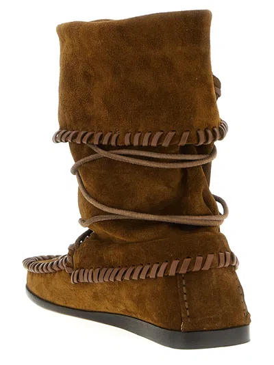 Isabel Marant Suede Mid-calf Boots Tassel Detail In Blue