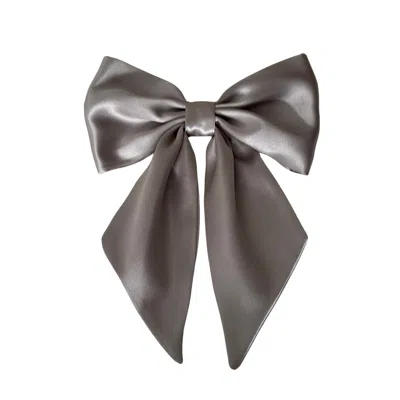 Sylki Women's Hair Bow Clip - Silver In Silver