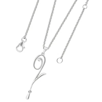 Lucy Quartermaine Q Pendant With Drop In Silver