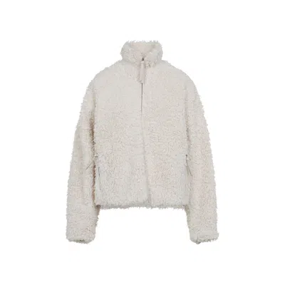 Jil Sander Textured High Collar Long Sleeve Jacket In Multi