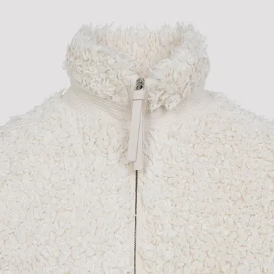 Jil Sander Textured High Collar Long Sleeve Jacket In Multi